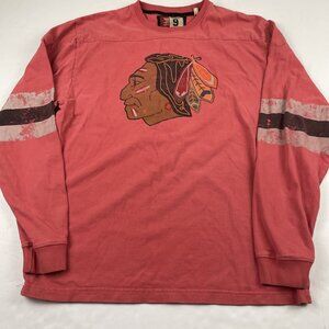 Red Jacket Chicago Blackhawks Bobby Hull #9 Shirt Men’s XL Retro NHL Hockey